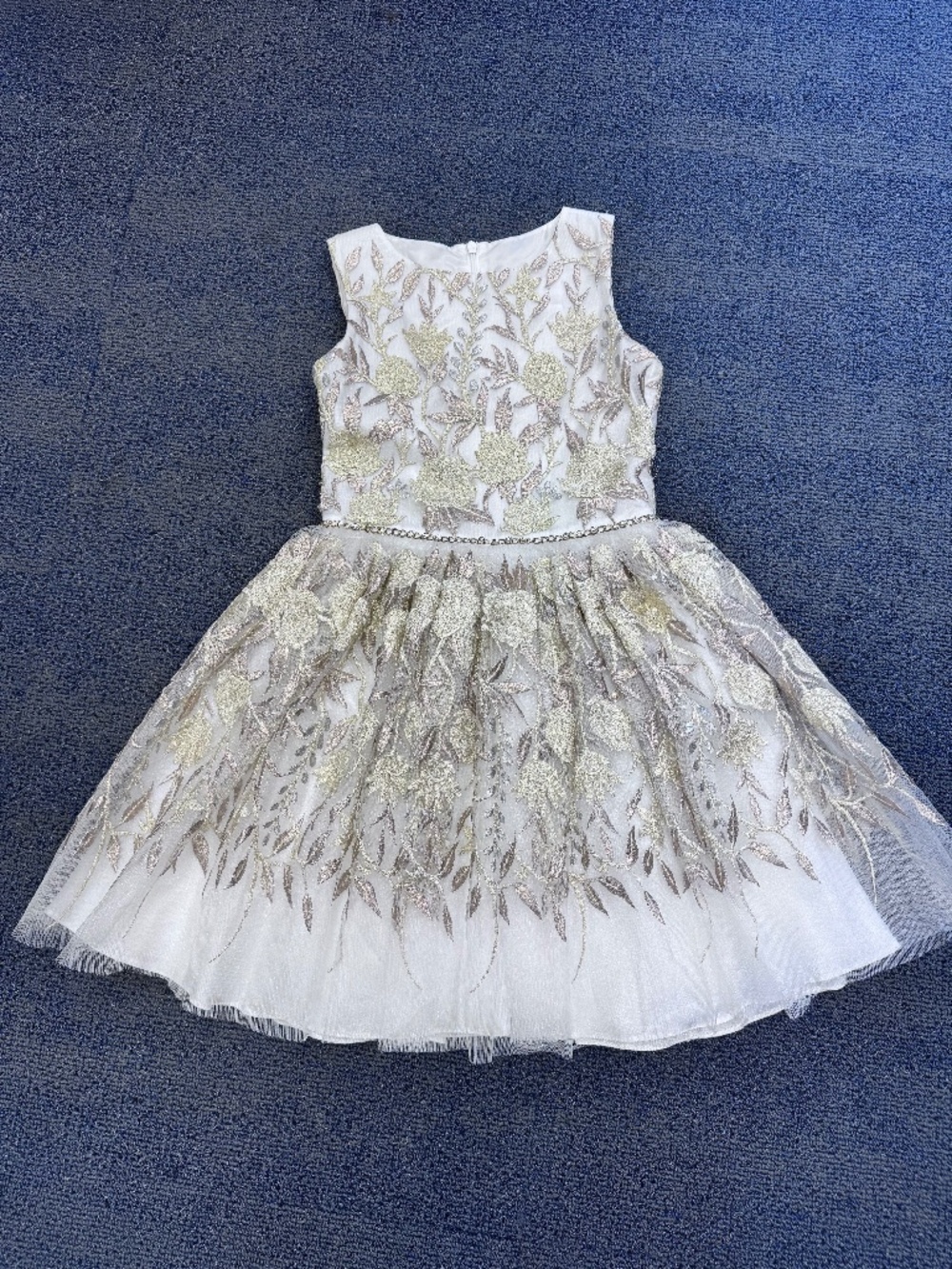 David Charles Gold Label Gold Embroidered Girls Dress Size 10 GREAT CONDITION